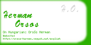 herman orsos business card